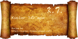 Kusler Tímea névjegykártya